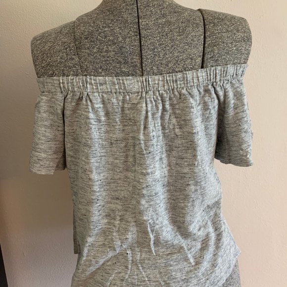 Linen Rebecca Taylor Off-the-Shoulder Top Sz S - Picture 2 of 5